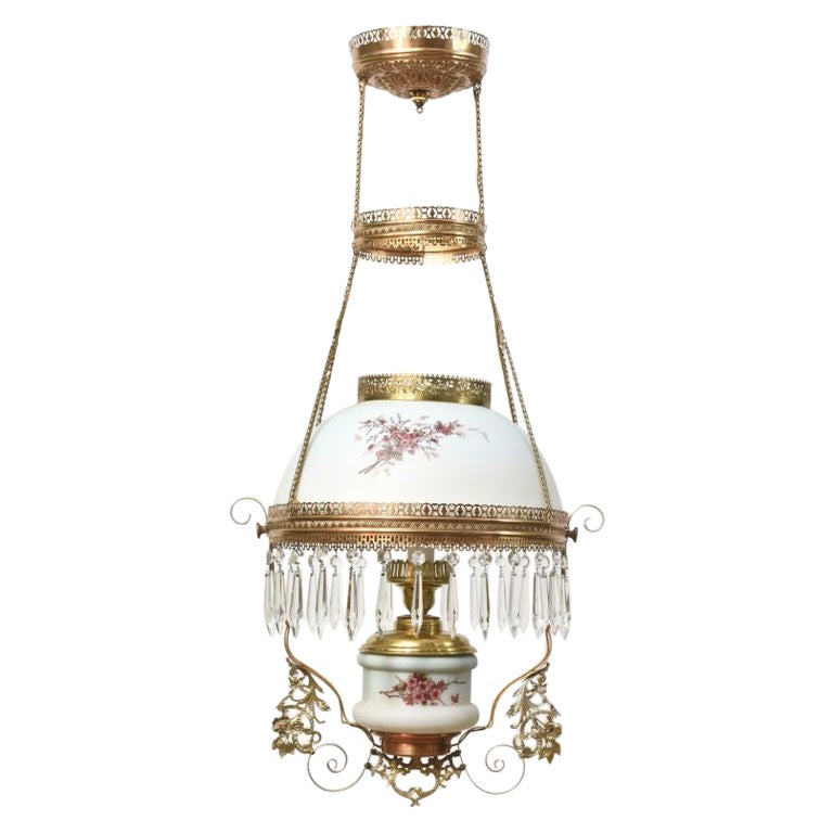 Victorian Hanging Oil Lamp For Sale at 1stDibs | victorian hanging lamp,  antique hanging oil lamps for sale, oil lamp hanging