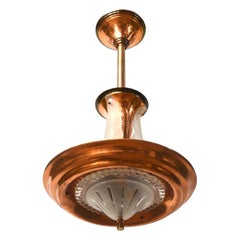 Copper and Glass Art Deco Petitot Pendant