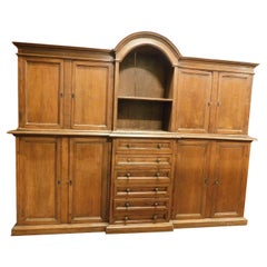 "Sacristy" Furniture in Walnut Brown from Naples, 18th Century, Italy