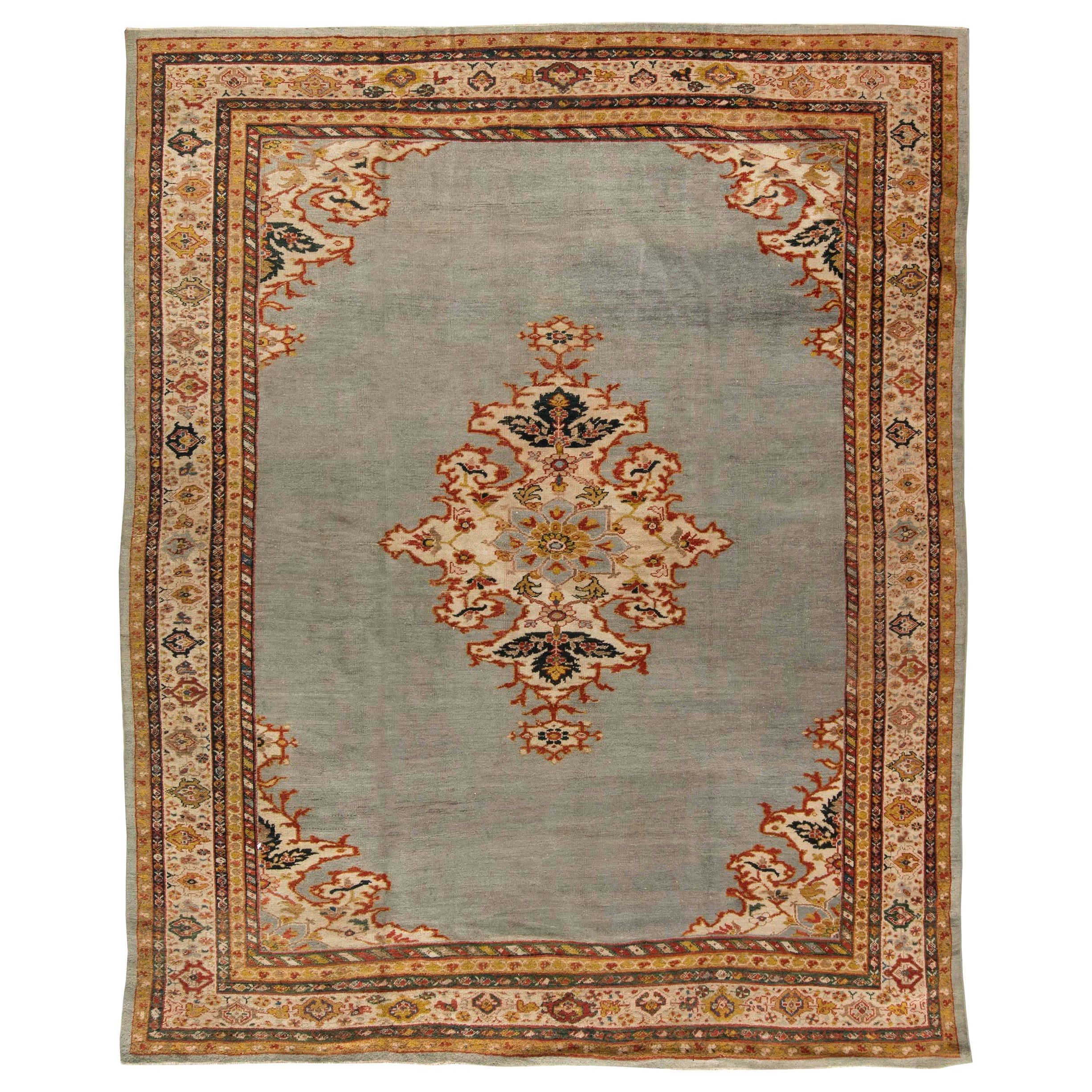 Early 20th Century Persian Sultanabad Handwoven Wool Rug by Doris