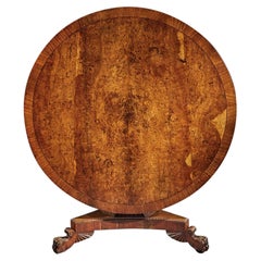 Fine Regency Burr Oak Tilt-Top Table