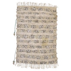 Vintage Moroccan Wedding Blanket, Berber Handira with Original Cape Ties