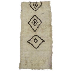 Vintage Berber Moroccan Azilal Rug with Mid-Century Modern Style
