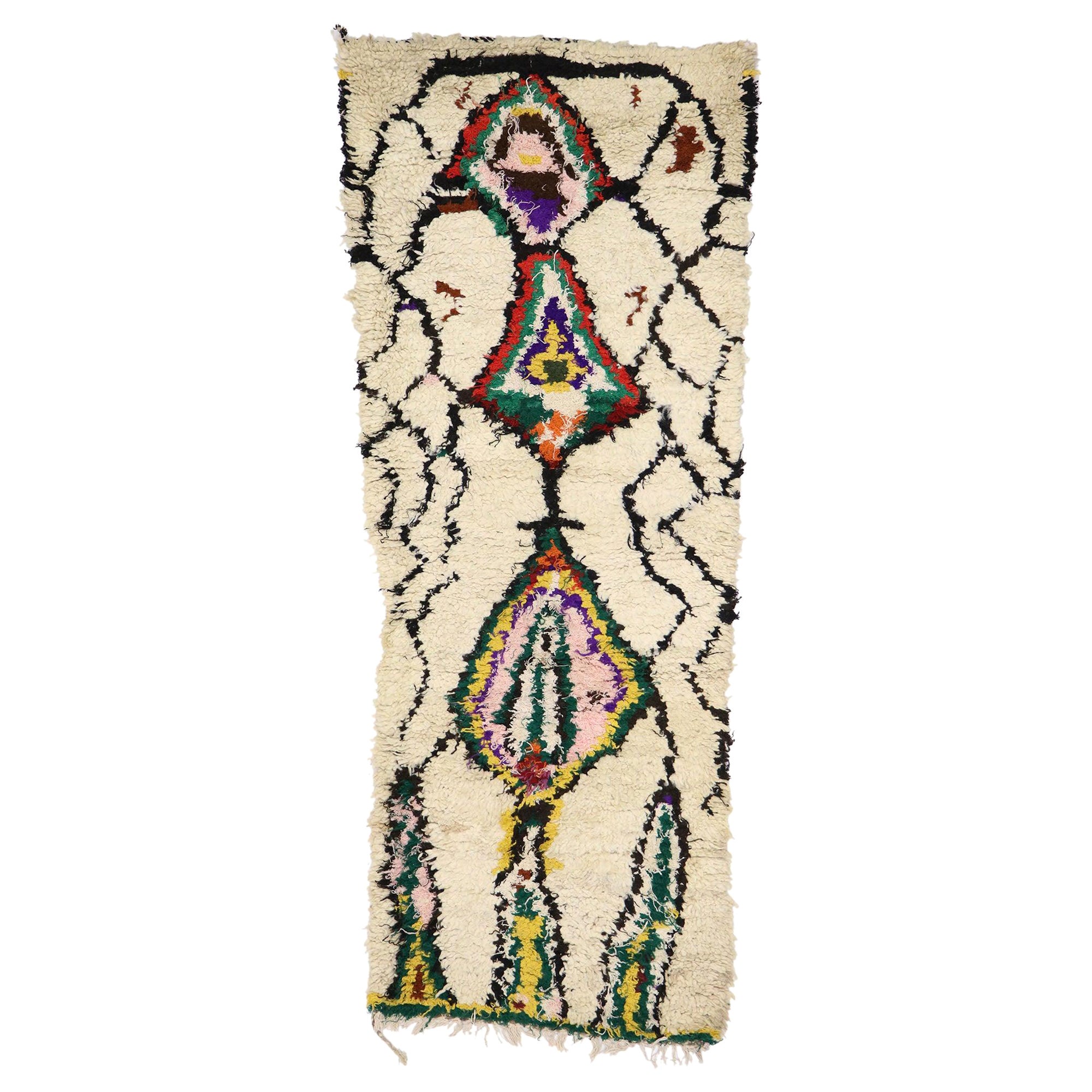 Marokkanischer Azilal-Teppich aus Berber mit böhmischem Stammesstil