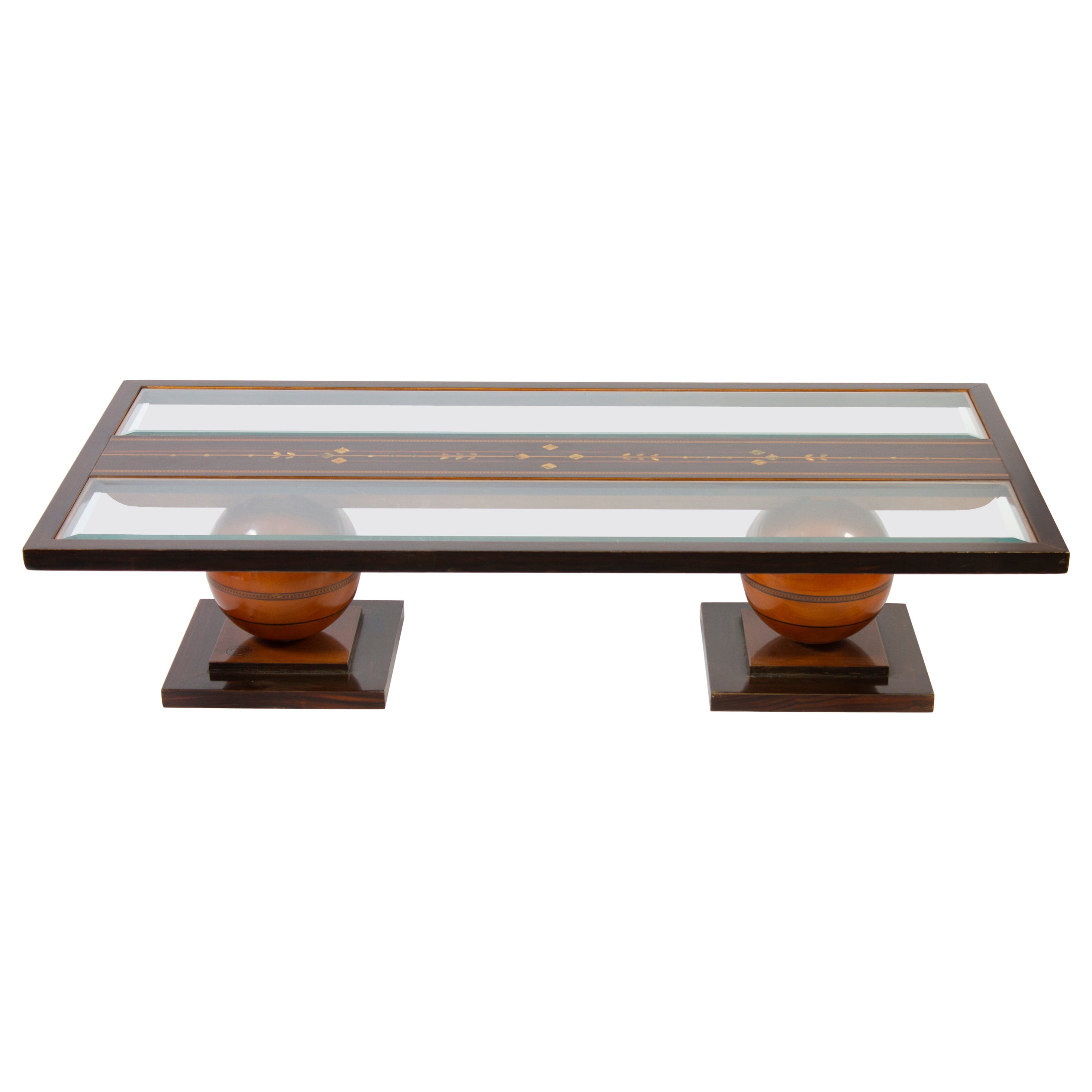 Italian Liberty Coffee Table with a Precious Mother of Pearl Insert 1920' For Sale