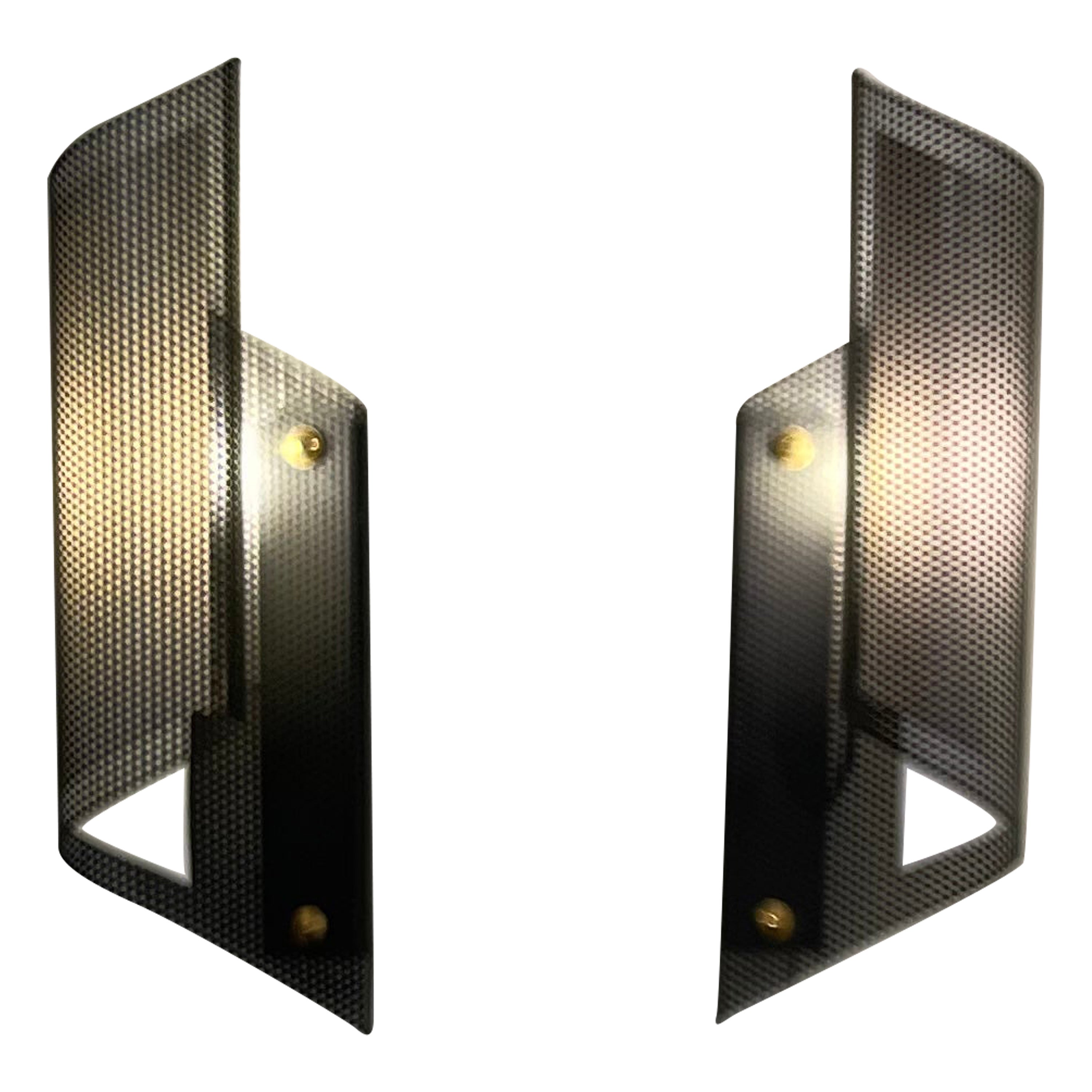 Perforated Metal Sconces by Lunel 1950