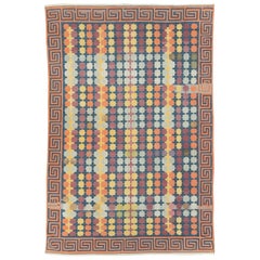 Mitte des 20. Jahrhunderts handgefertigter indischer Flachgewebe-Dhurrie-Teppich in Zimmergröße