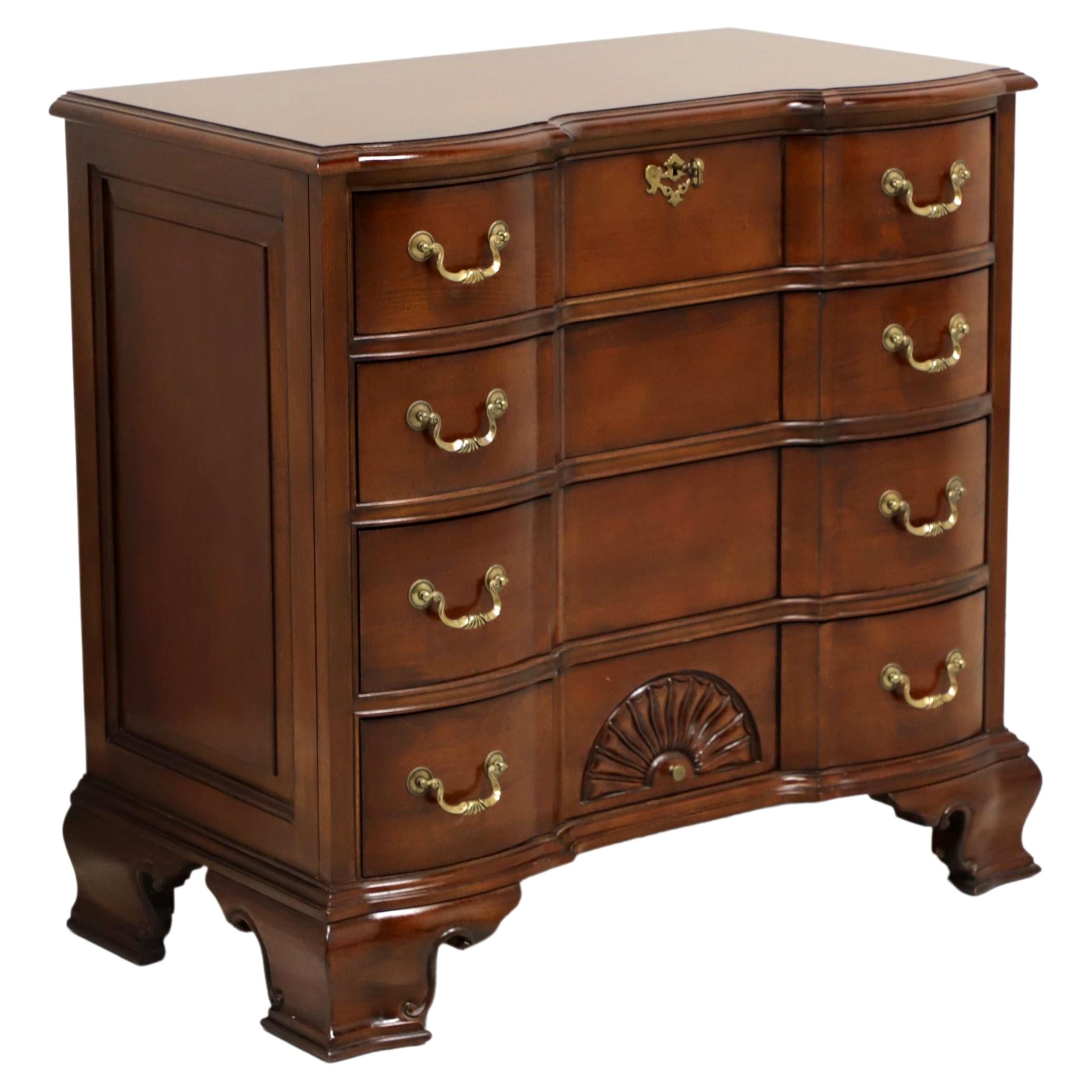 Chippendale Style Cherry Block Front Bedside Chest