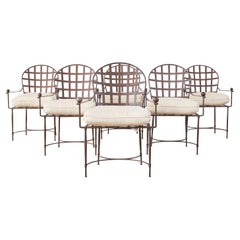 Set of Six Mario Papperzini for John Salterini Iron Garden Chairs