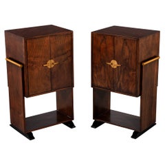 Pair of 1940's French Art Deco Dry Bar Cabinets