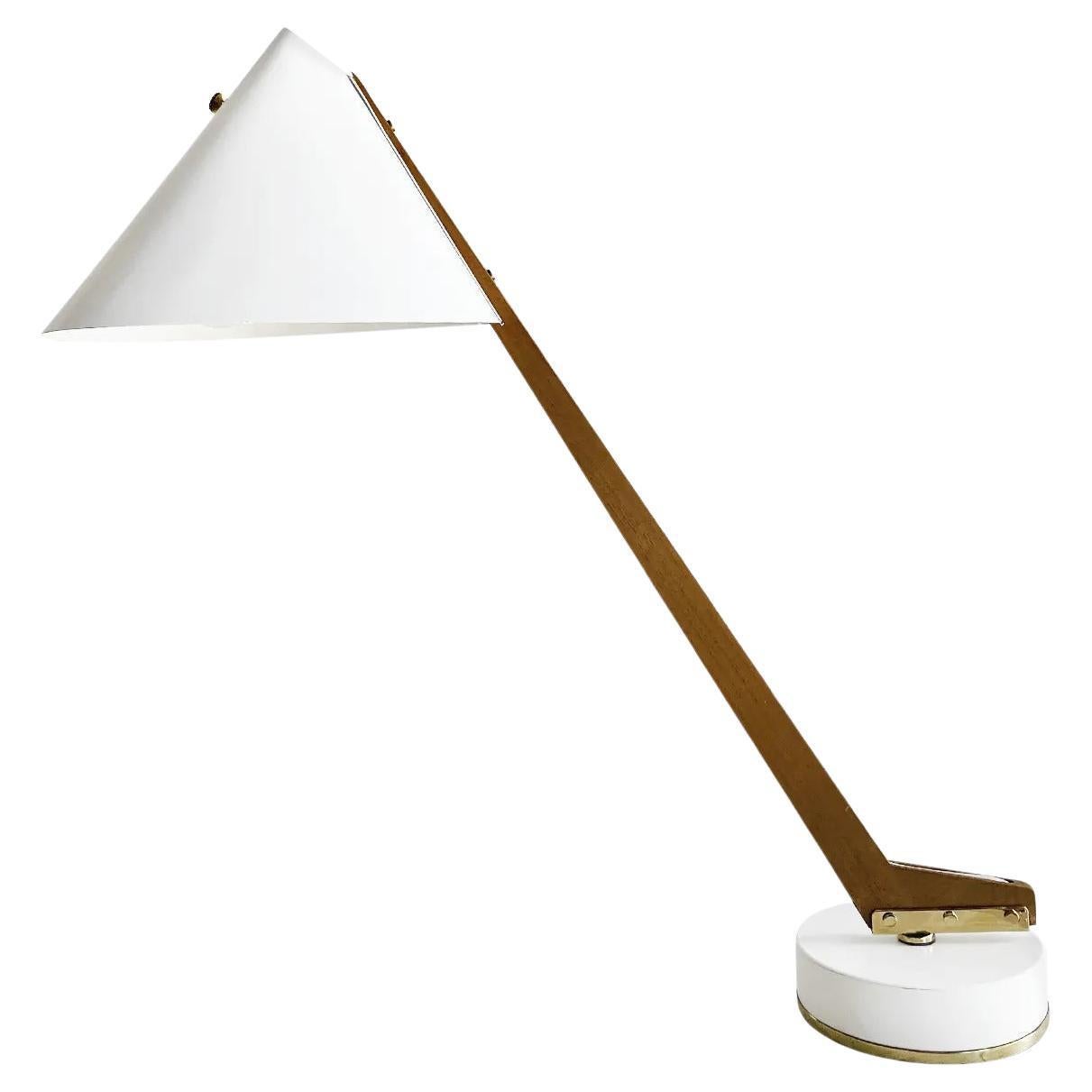 Lampe de bureau Markaryd en teck blanc suédois du XXe siècle, lampe de Hans-Agne Jakobsson en vente