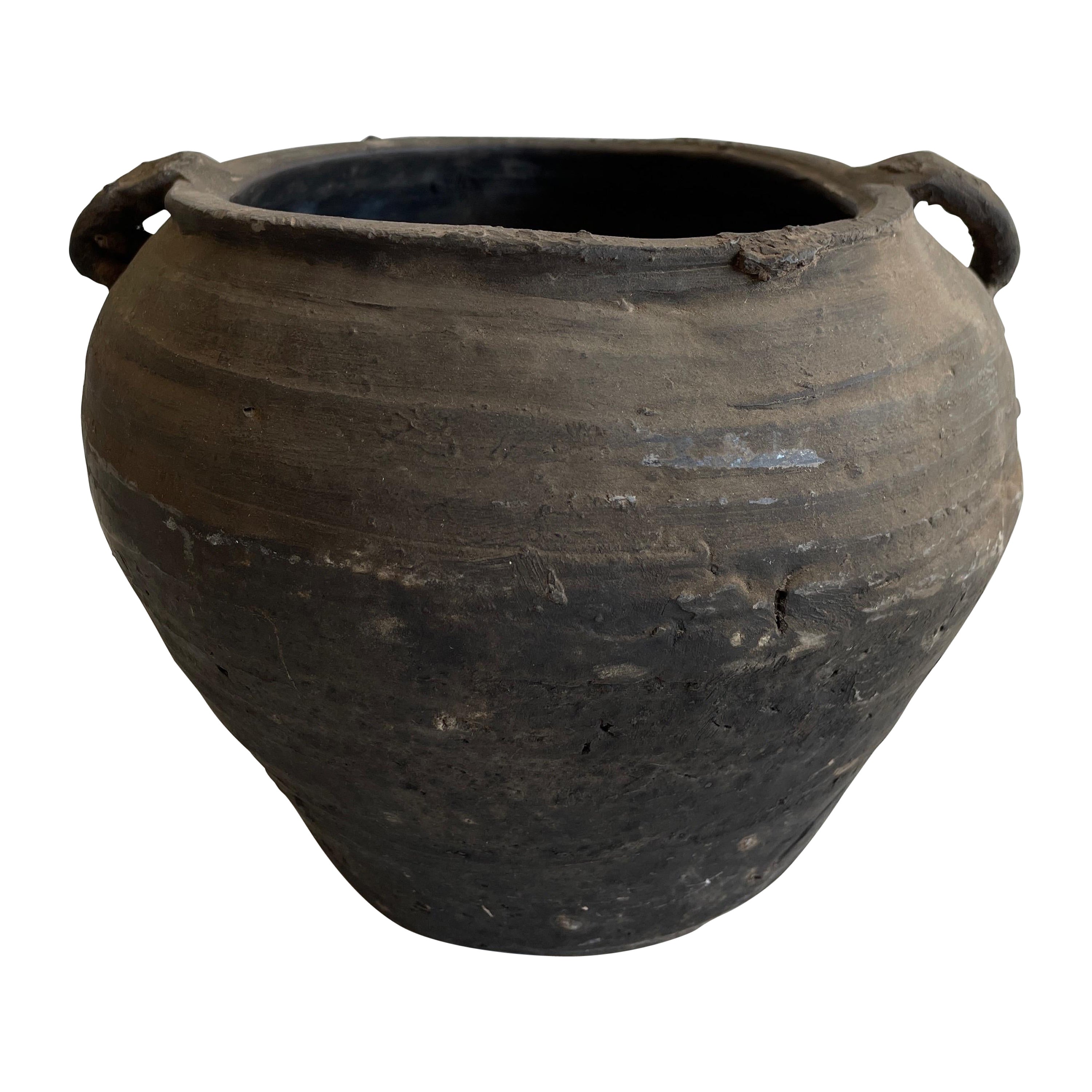 Vintage Matte Clay Oil Pottery Decorative Pot For Sale at 1stDibs