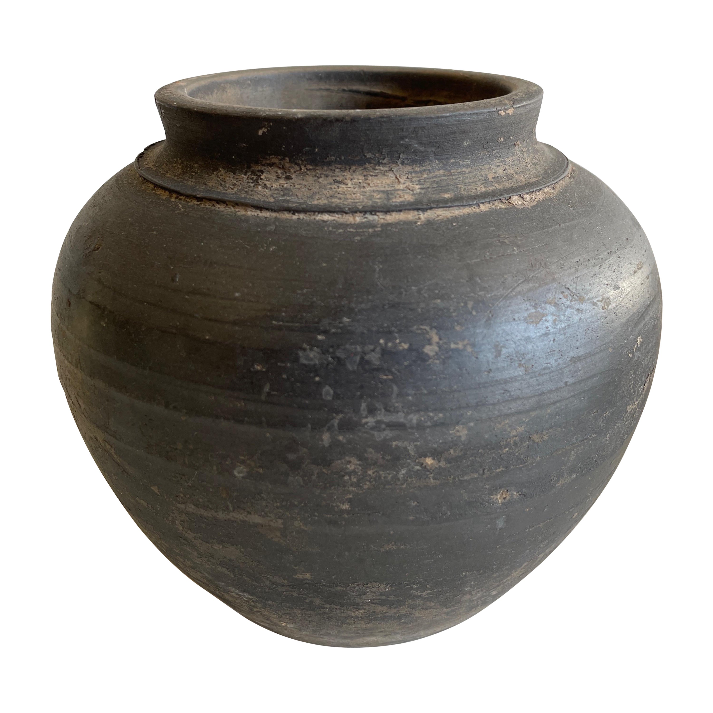 Pot décoratif vintage en poterie à l'huile mate