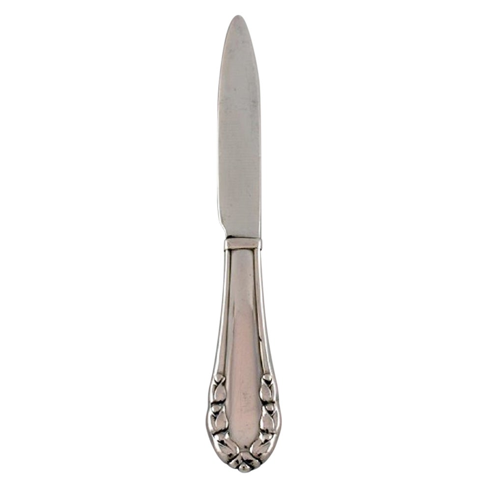 Early Georg Jensen Lily of the Valley Fruit / Butter Knife in Solid Silver For Sale