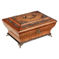 Antique French Charles X Style Amboyna Wood Box