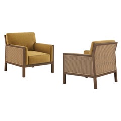 Pair of Contemporary Rattan Armchairs Offered in Mud Velvet