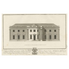 Antiker Druck der Residenz des Grafen Moritz von Fries, Österreich, um 1800