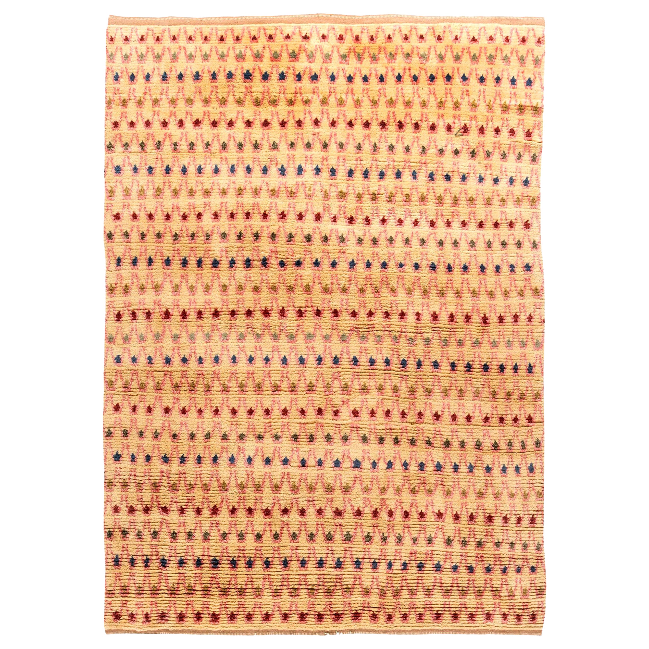 Abstract Red Rya Rug For Sale at 1stDibs