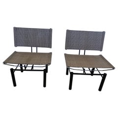 Stylish Pair of Sleek Contemporary Club Chairs