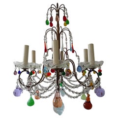 Italian Murano Multi-Colored Fruit & Drops Chandelier, circa 1920