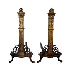 Antique Regency Style Andirons