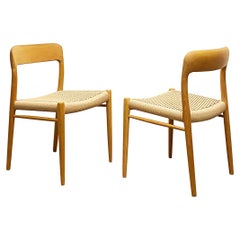 Mid-Century Oak Dining Chairs #75, Niels O. Møller for J. L. Moller, Set of 2