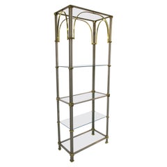 Steel and Brass Etagere in the Style of Maison Jansen