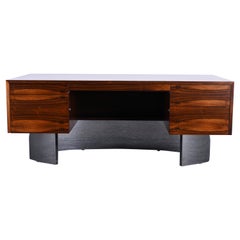 Danish Rosewood and Stainless Steel Executive Desk, 1960s