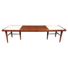 Vintage Coffee Table in Stone and Teak