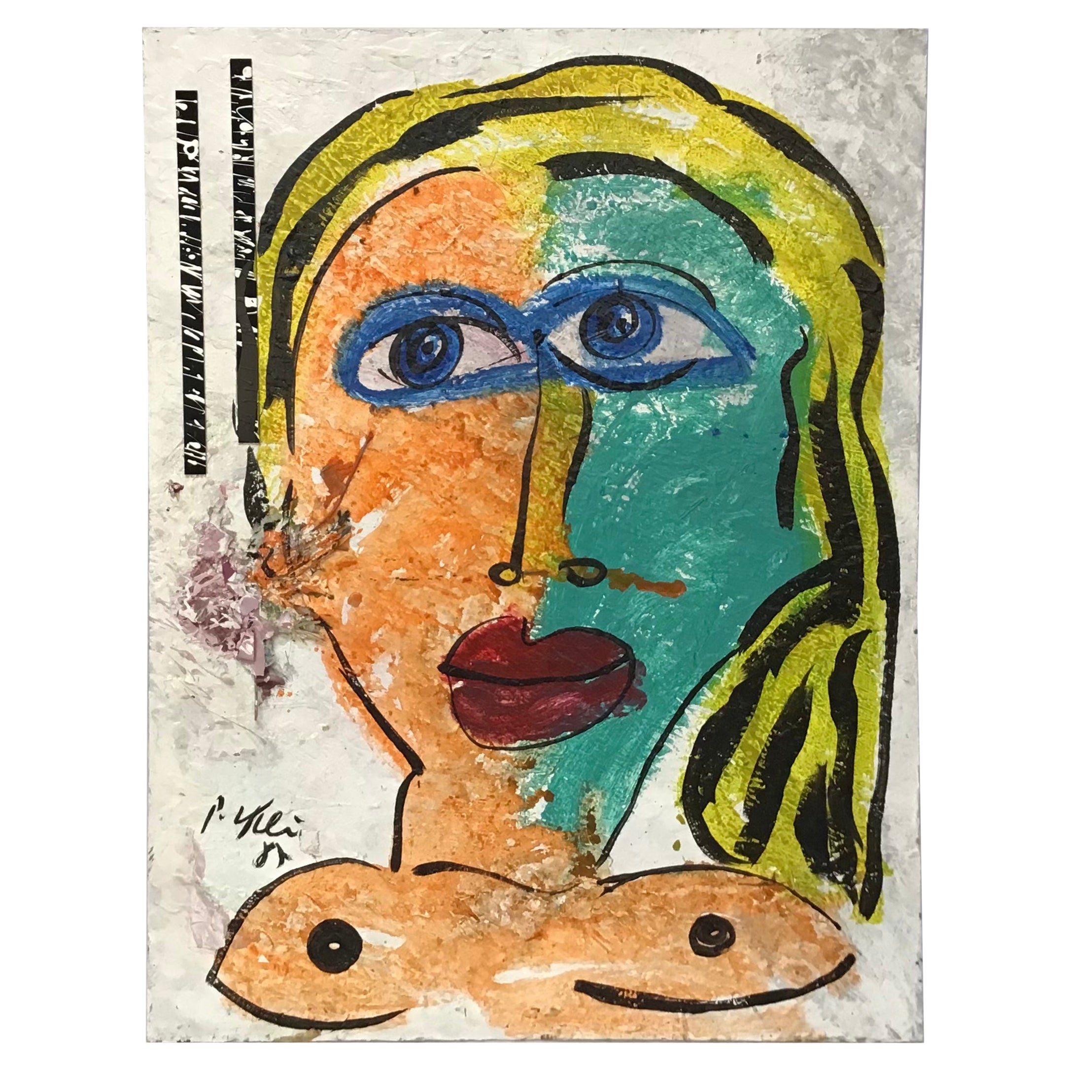 Quadro a tecnica mista modernista di grandi dimensioni di Peter Robert Keil in vendita
