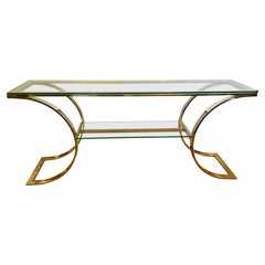 Milo Baughman Iconic Mid-Century Modern Glass & Chrome Console Table Bar Stand