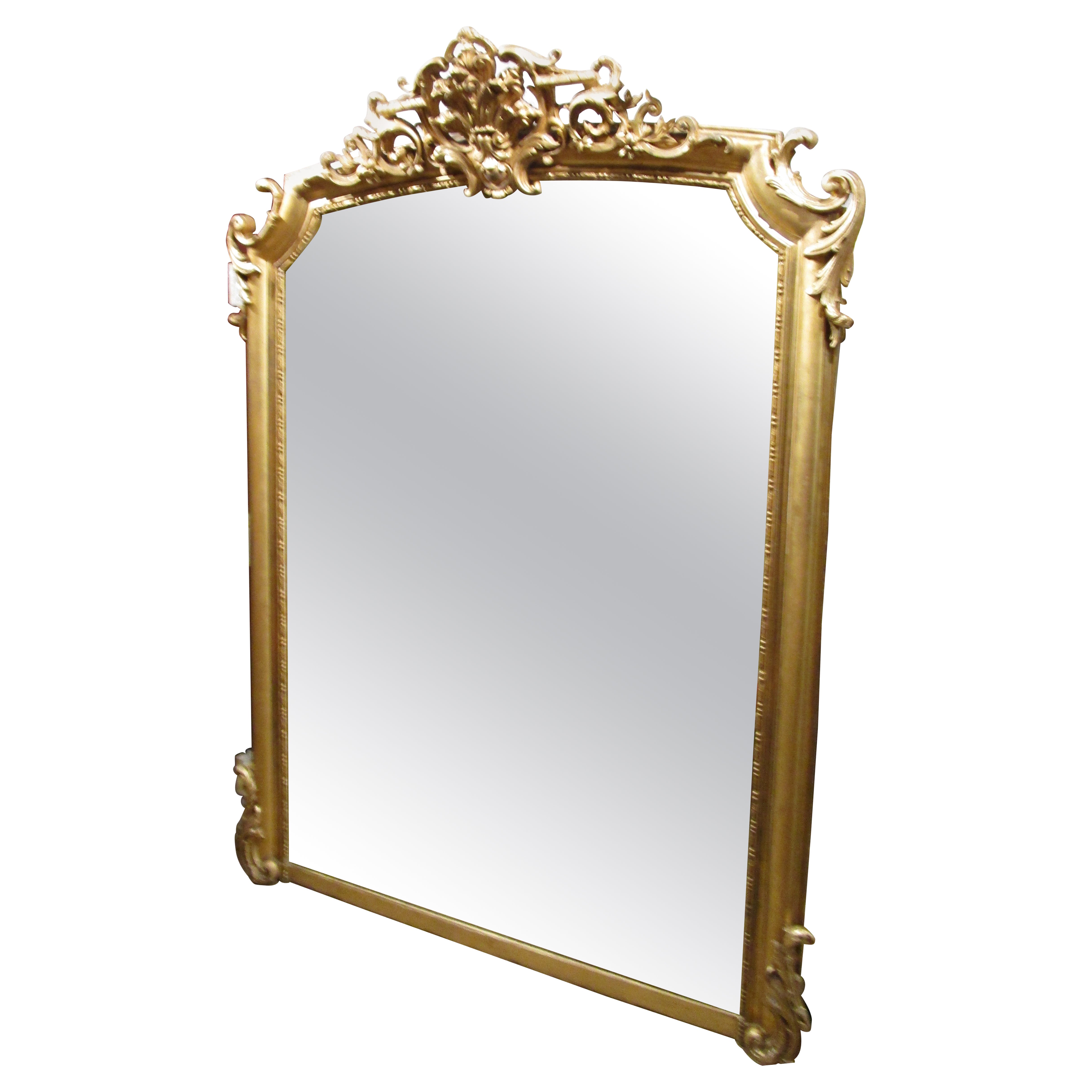 19th Century Fine Regence Gilt Carved Large Mirror