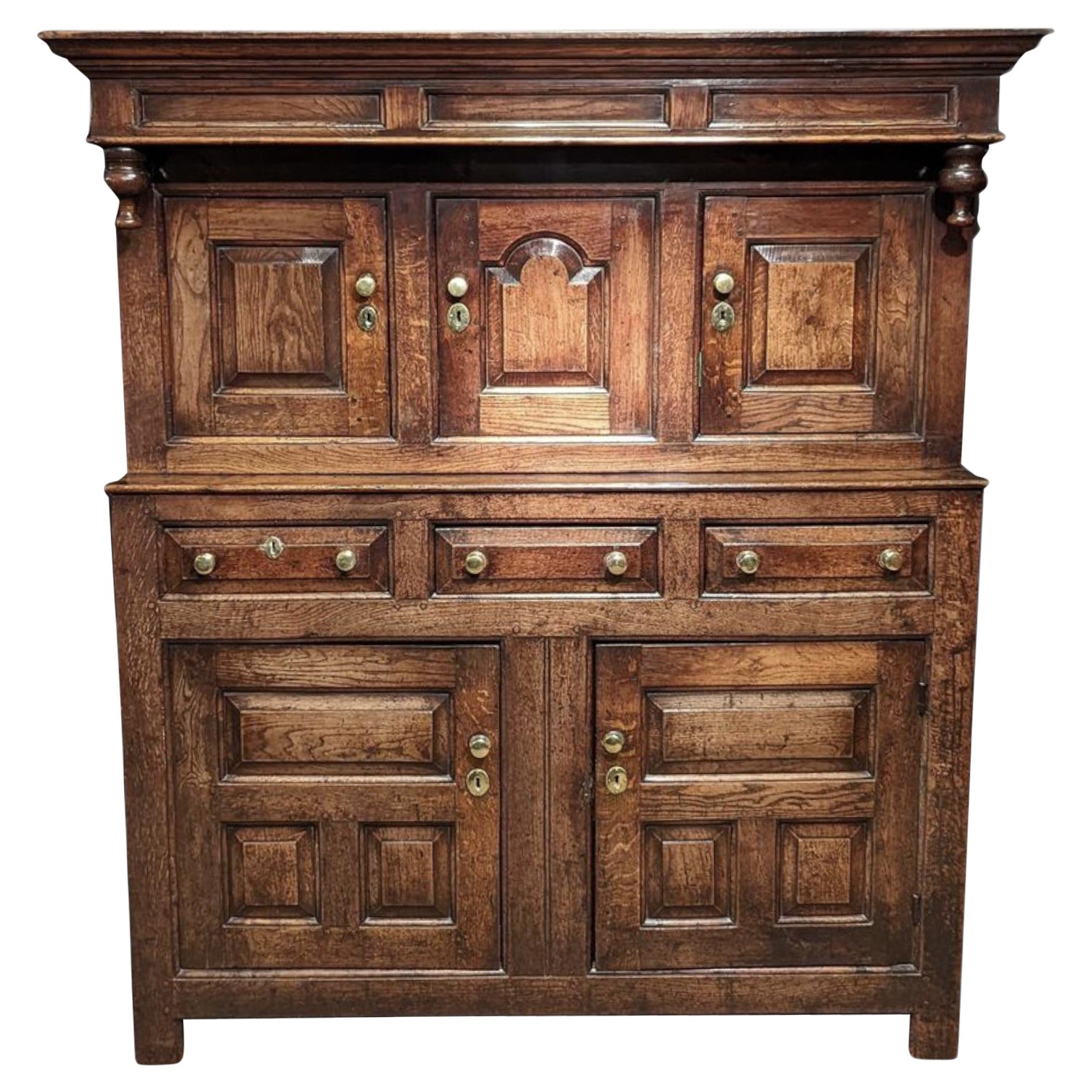 Late 17th Century Oak Cupboard with Panelled Doors For Sale at 1stDibs