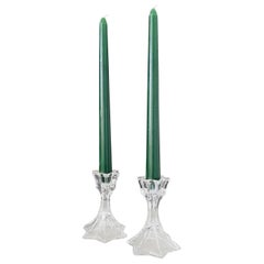 Pair of Mid-Century Modern Faceted Crystal Candleholders, 1970s