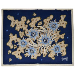 Original Elie Grekoff Tapestry Zodiac Cancer Wool Paris Proof of Authenticity