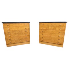 Pair of Vintage Burl Night Stands by Lane