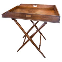 19th Century Early Victorian Era English Mahogany Butler's Tray on Stand