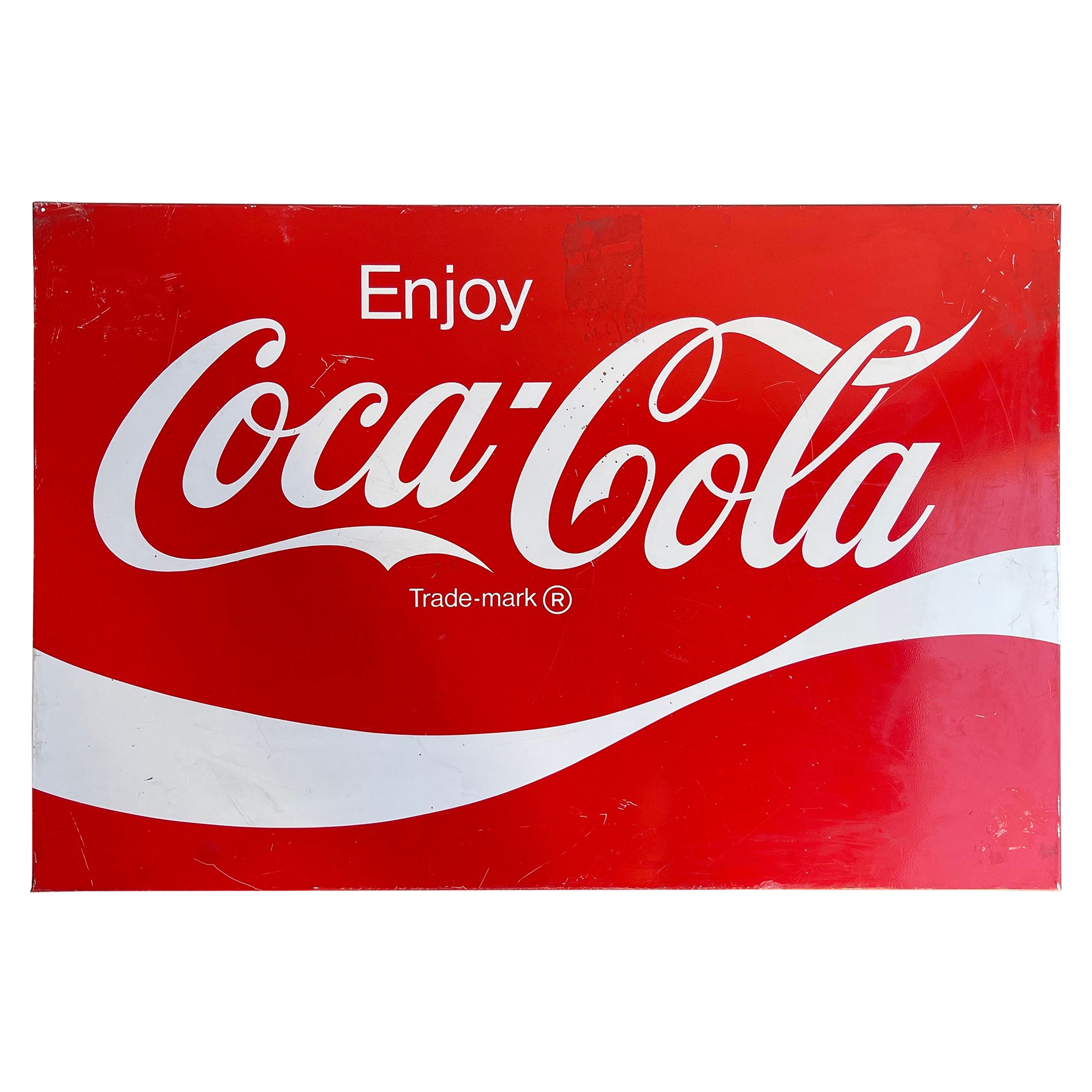 Large Vintage Coca Cola / Coke Advertising Sign