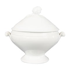 Antique French White Ironstone Soup Tureen