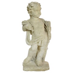 Italian 18th Century Carved Limestone Angel Cherub