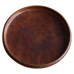 Old Tray Made of Japanese Pine / 1920-1950 / Beautiful Round Wooden Tray/Mingei