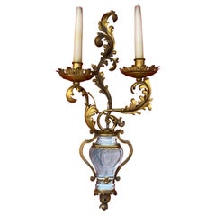 Maison Baguès, Wall Light in Gold Metal and glass circa 1950