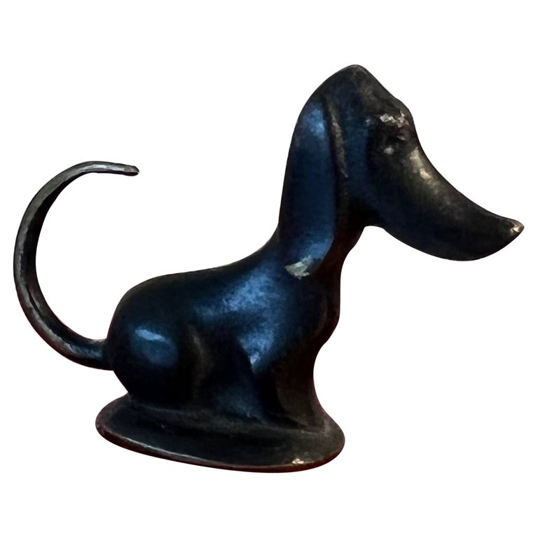 WHW Hagenauer Art Deco Bronze Dachshund Austria Miniature Figurine For