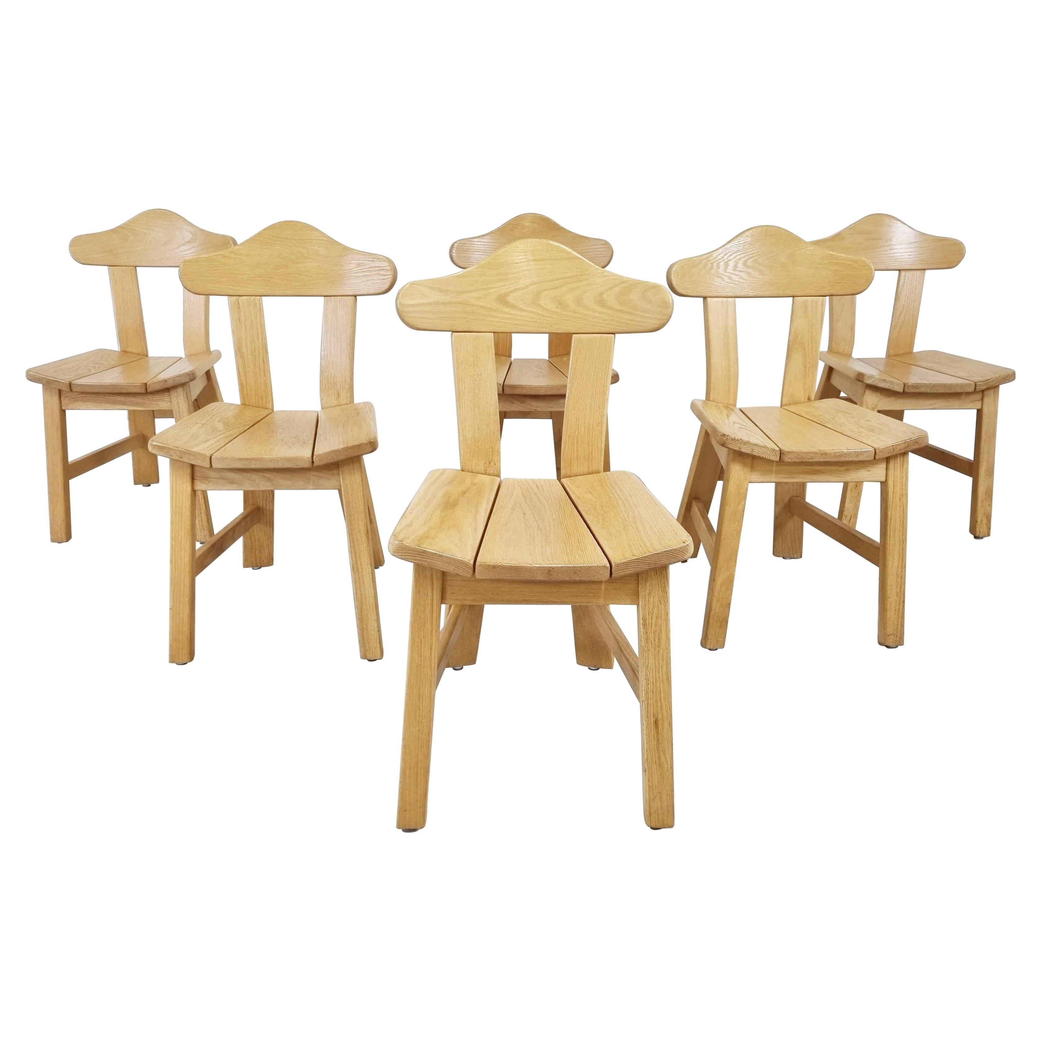 Vintage Brutalist Dining Chairs, 1970s