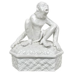 Retro Monkey Ceramic Box Sculpture by Vivai del Sud, Italy, 1970s