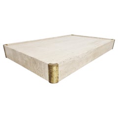 Travertine Coffee Table by Willy Rizzo, 1970s