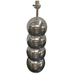 Chrome Stacked Ball Lamp by George Kovacs
