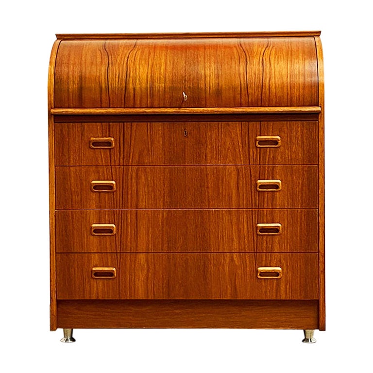 Danish Mid-Century Teak Chest Drawers, Secretaire ore Writing Cabinet, 1950s For Sale