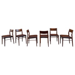 60s Mid Century Modern Gio Ponti Leggera Cassina Style Rosewood Dining Chairs