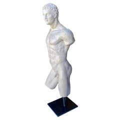 Vintage 20. Jahrhundert Antike griechische Gott Hermès Skulptur auf Stahl montiert Büste